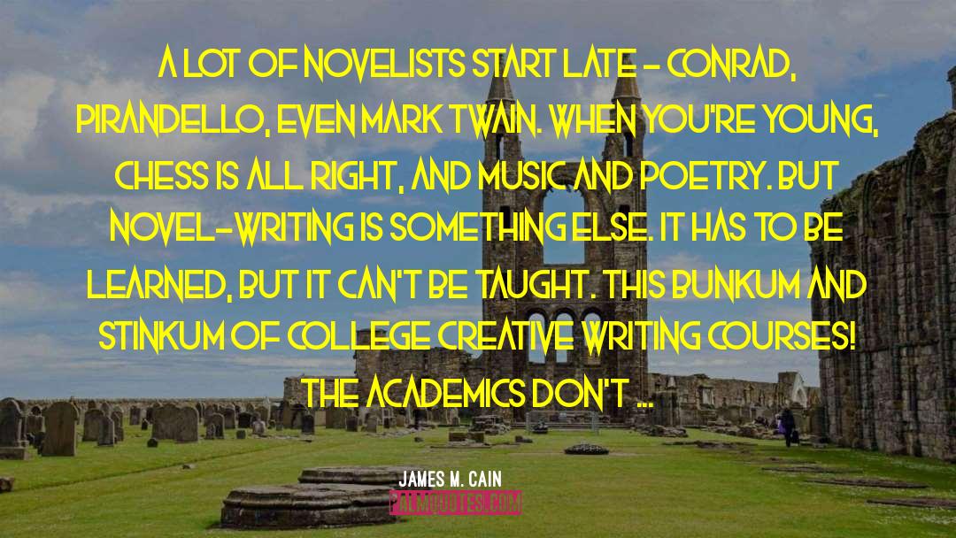 James M. Cain Quotes: A lot of novelists start