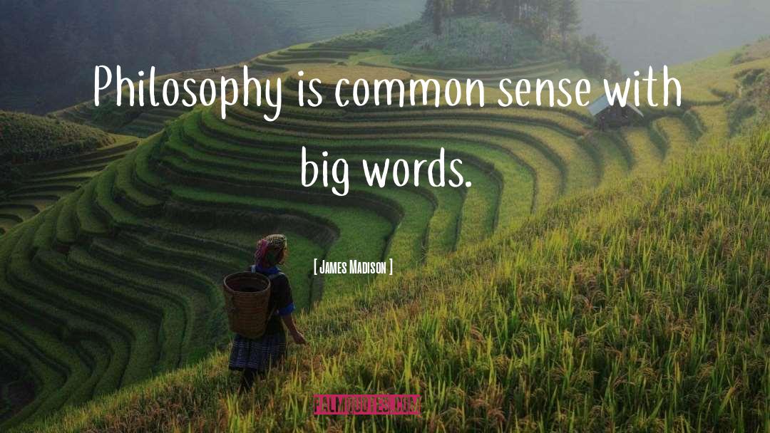 James Madison Quotes: Philosophy is common sense with