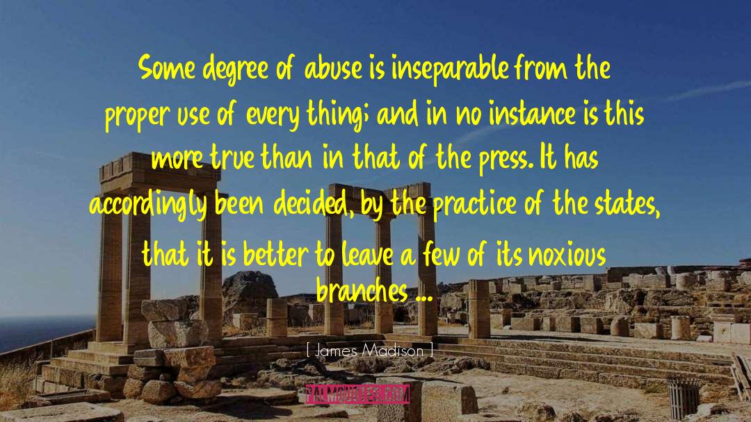 James Madison Quotes: Some degree of abuse is
