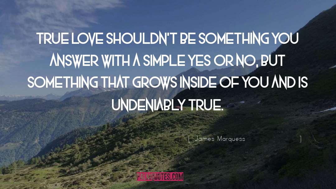 James Marquess Quotes: True love shouldn't be something