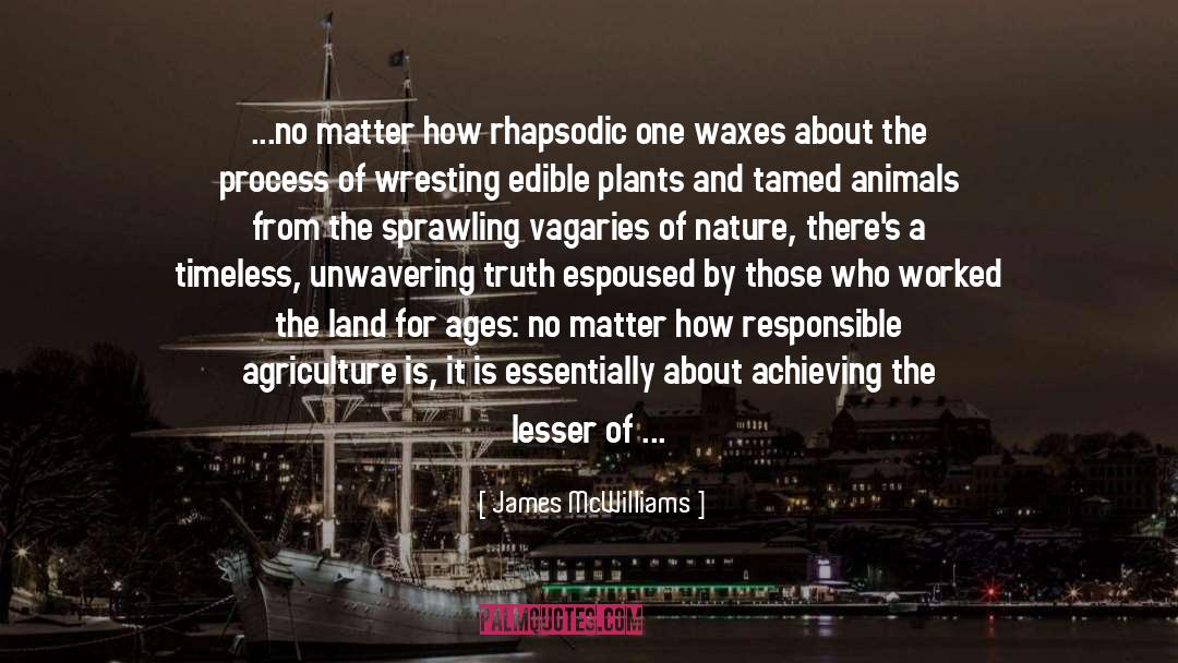 James McWilliams Quotes: ...no matter how rhapsodic one