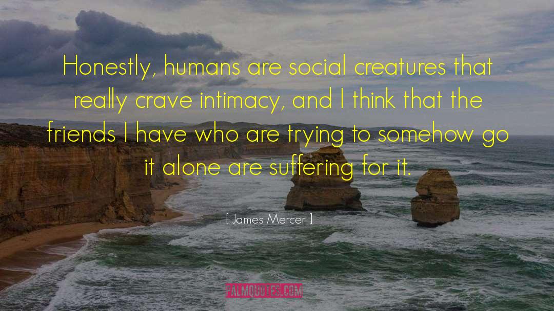 James Mercer Quotes: Honestly, humans are social creatures