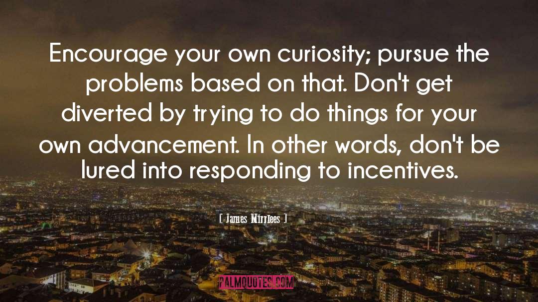 James Mirrlees Quotes: Encourage your own curiosity; pursue