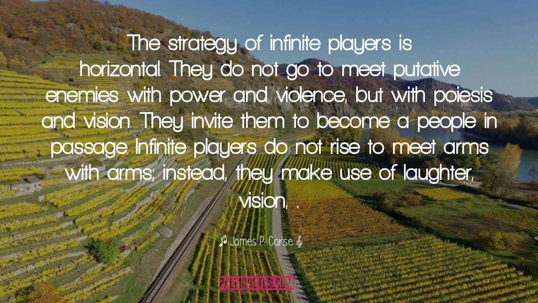 James P. Carse Quotes: The strategy of infinite players