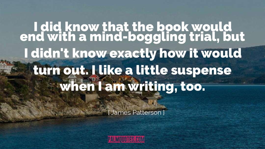 James Patterson Quotes: I did know that the