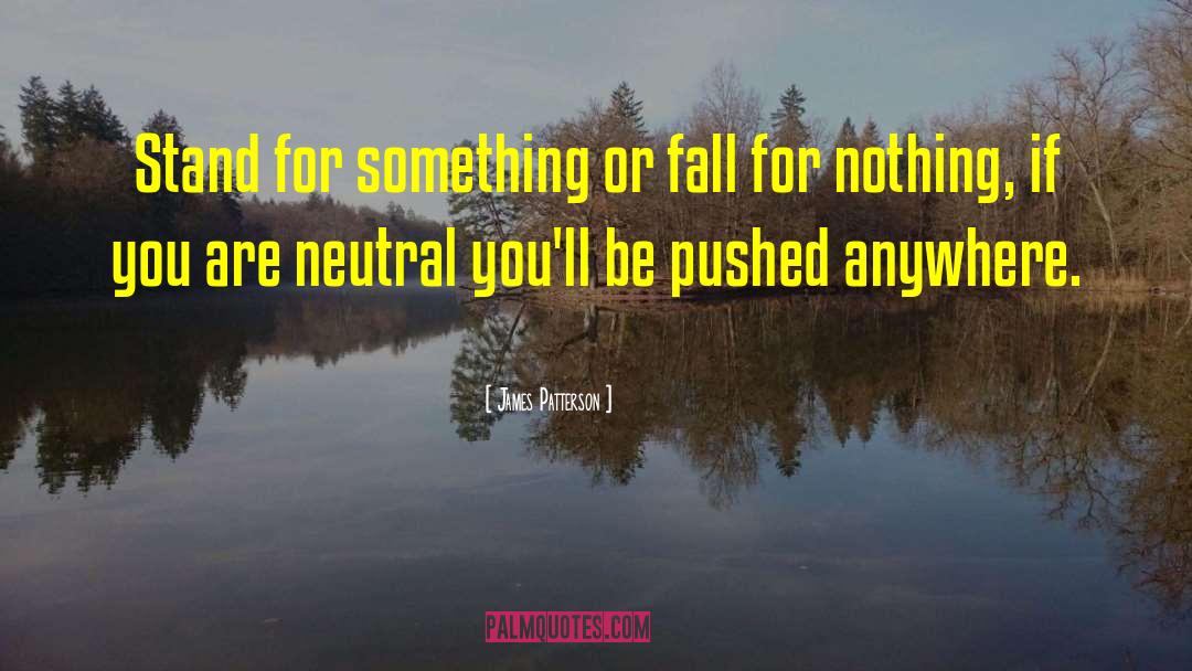 James Patterson Quotes: Stand for something or fall