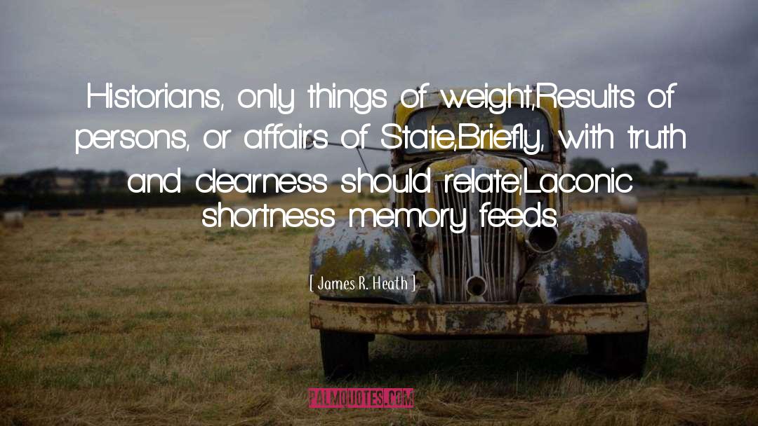 James R. Heath Quotes: Historians, only things of weight,<br>Results