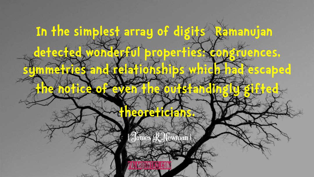 James R Newman Quotes: In the simplest array of