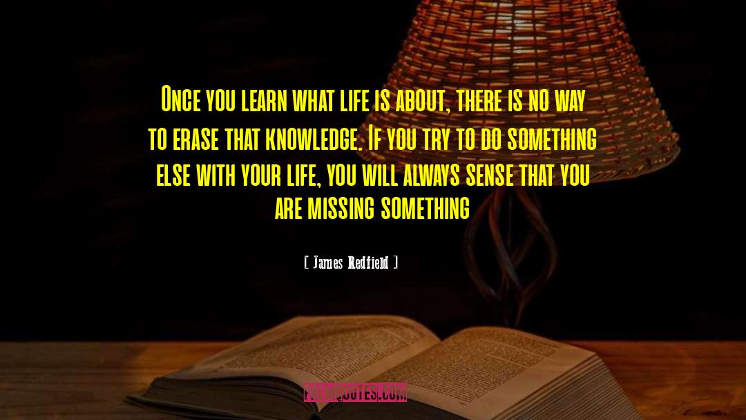 James Redfield Quotes: Once you learn what life