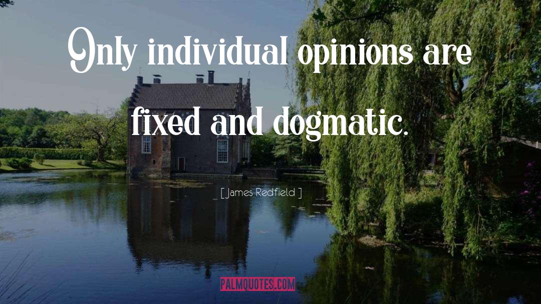 James Redfield Quotes: Only individual opinions are fixed