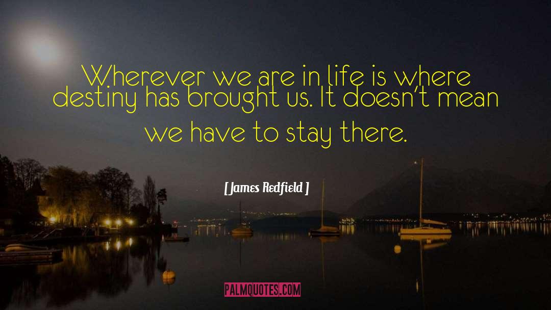 James Redfield Quotes: Wherever we are in life