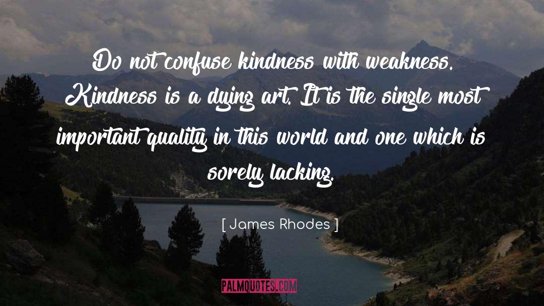James Rhodes Quotes: Do not confuse kindness with