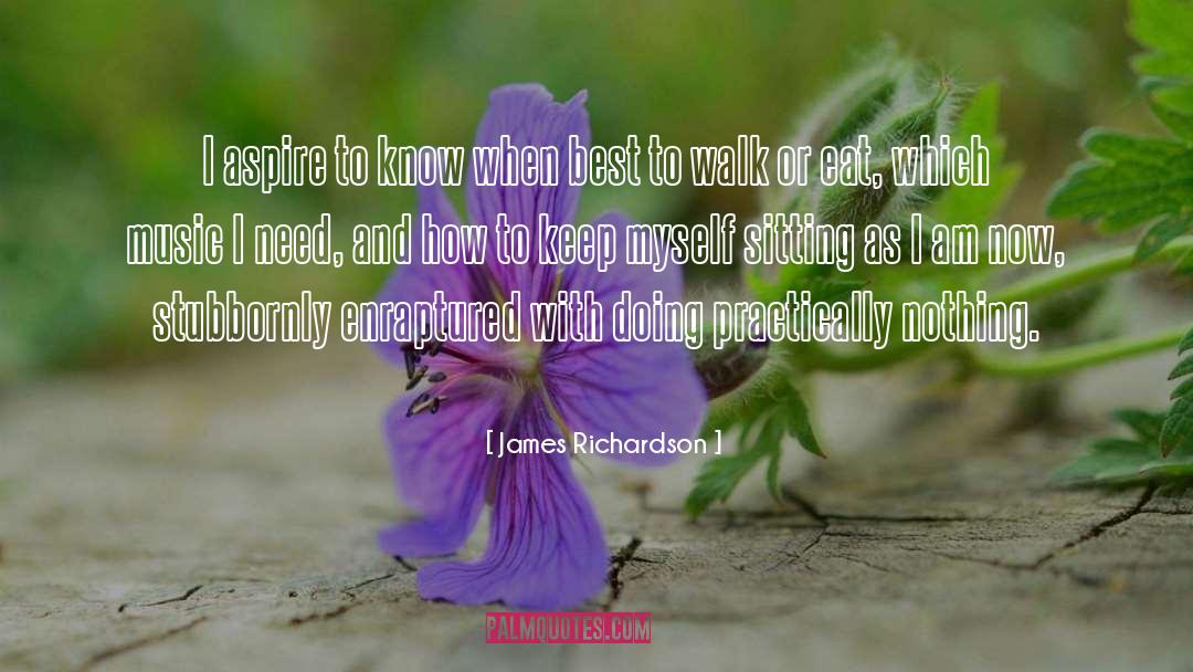 James Richardson Quotes: I aspire to know when