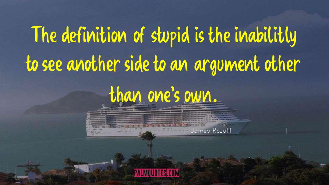 James Rozoff Quotes: The definition of stupid is