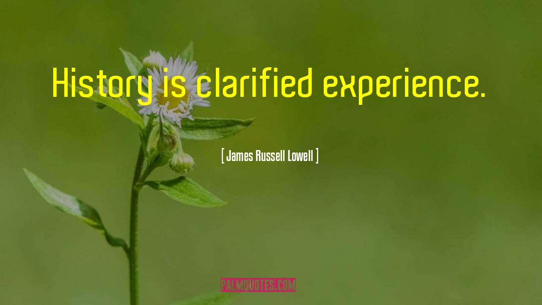 James Russell Lowell Quotes: History is clarified experience.