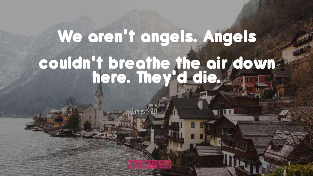 James Sallis Quotes: We aren't angels. Angels couldn't