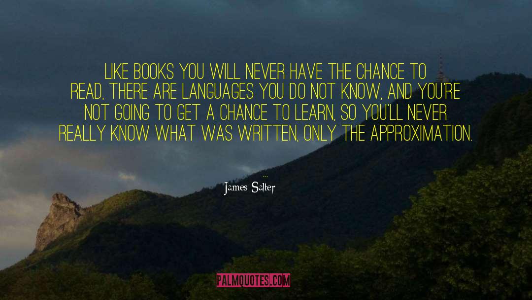 James Salter Quotes: Like books you will never