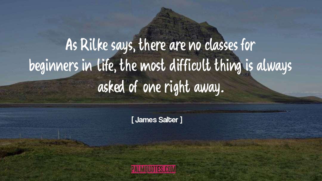 James Salter Quotes: As Rilke says, there are