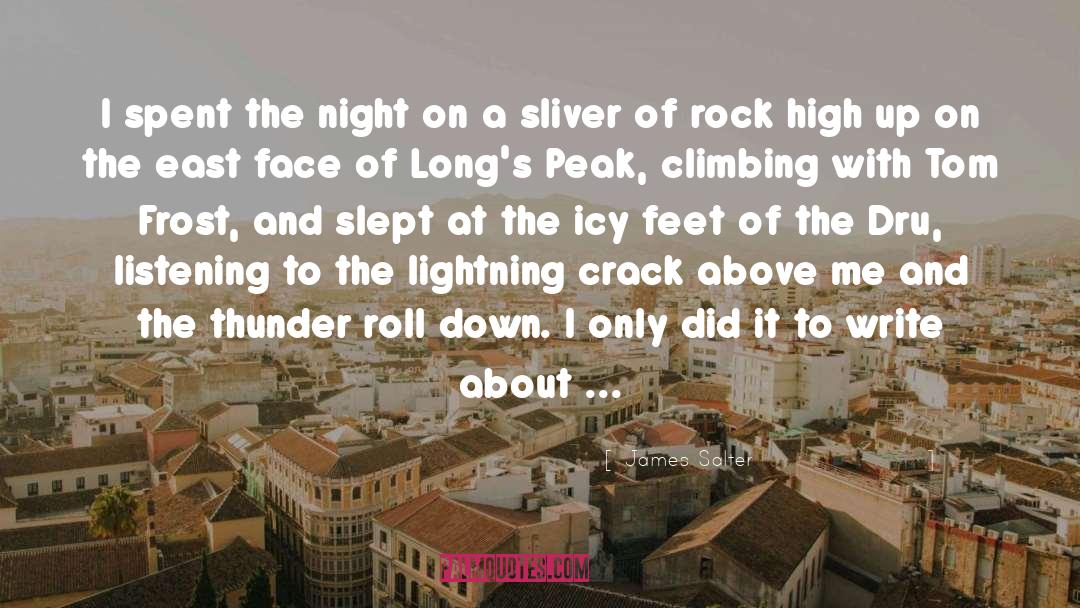 James Salter Quotes: I spent the night on