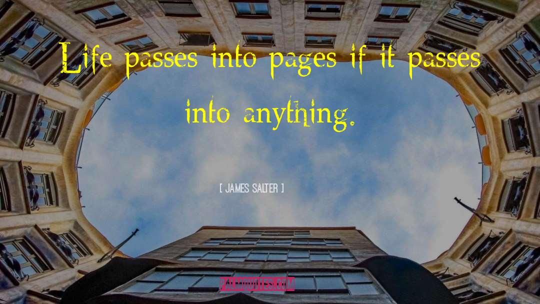 James Salter Quotes: Life passes into pages if