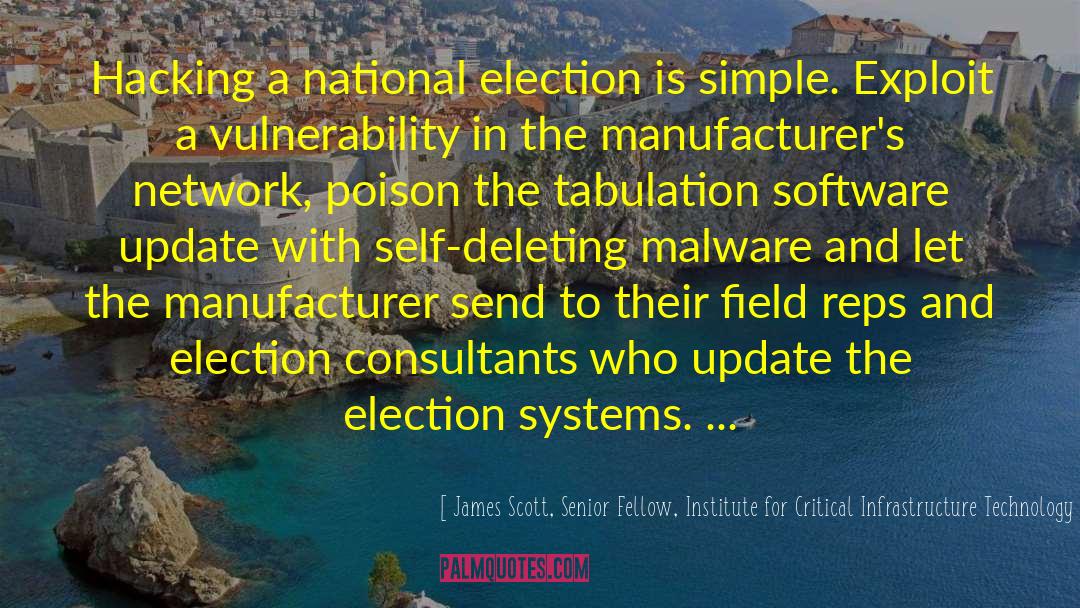 James Scott, Senior Fellow, Institute For Critical Infrastructure Technology Quotes: Hacking a national election is