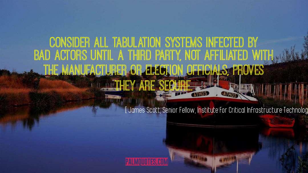 James Scott, Senior Fellow, Institute For Critical Infrastructure Technology Quotes: Consider all tabulation systems infected