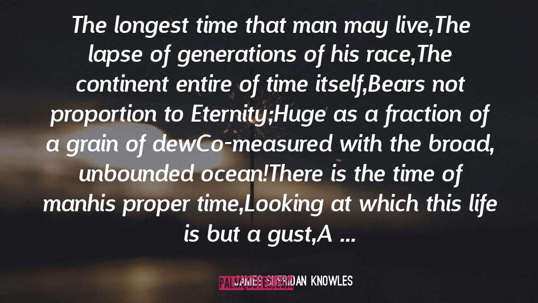 James Sheridan Knowles Quotes: The longest time that man