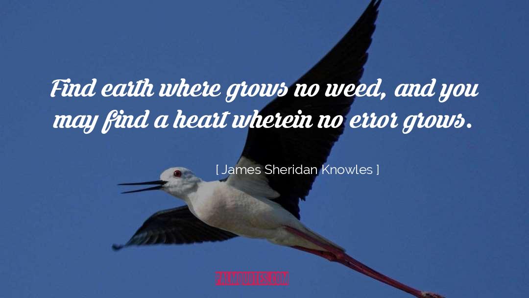 James Sheridan Knowles Quotes: Find earth where grows no