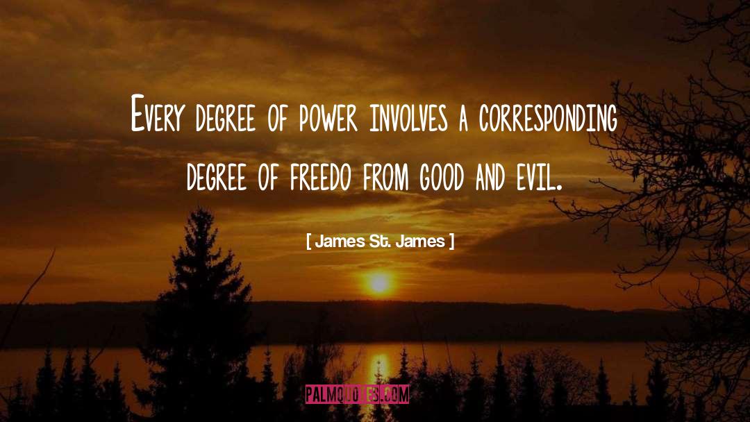 James St. James Quotes: Every degree of power involves