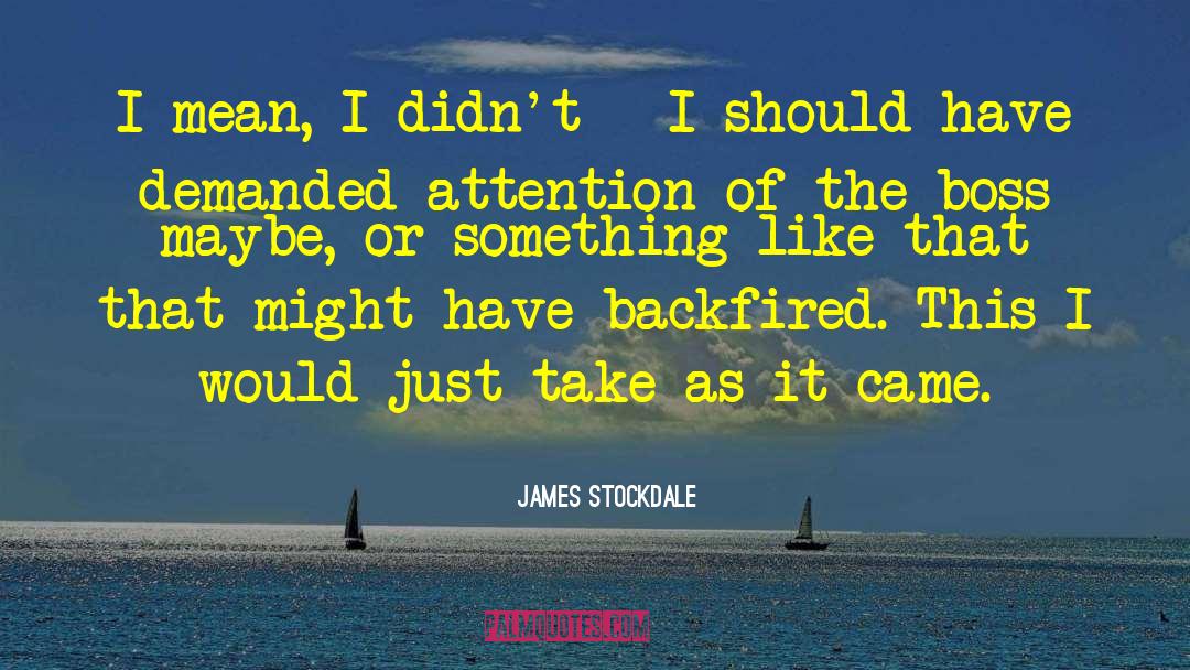 James Stockdale Quotes: I mean, I didn't -