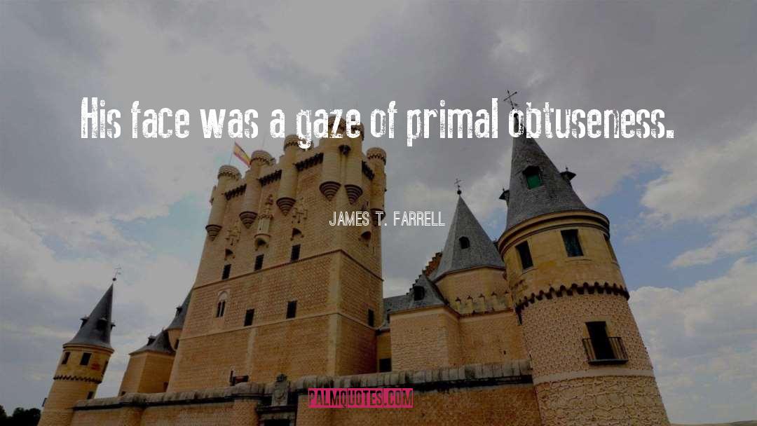 James T. Farrell Quotes: His face was a gaze