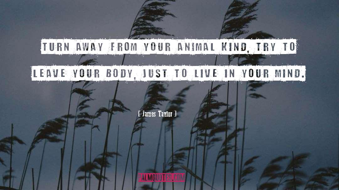 James Taylor Quotes: Turn away from your animal