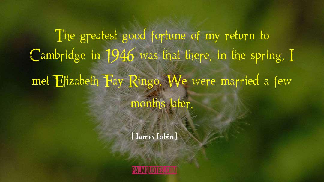 James Tobin Quotes: The greatest good fortune of