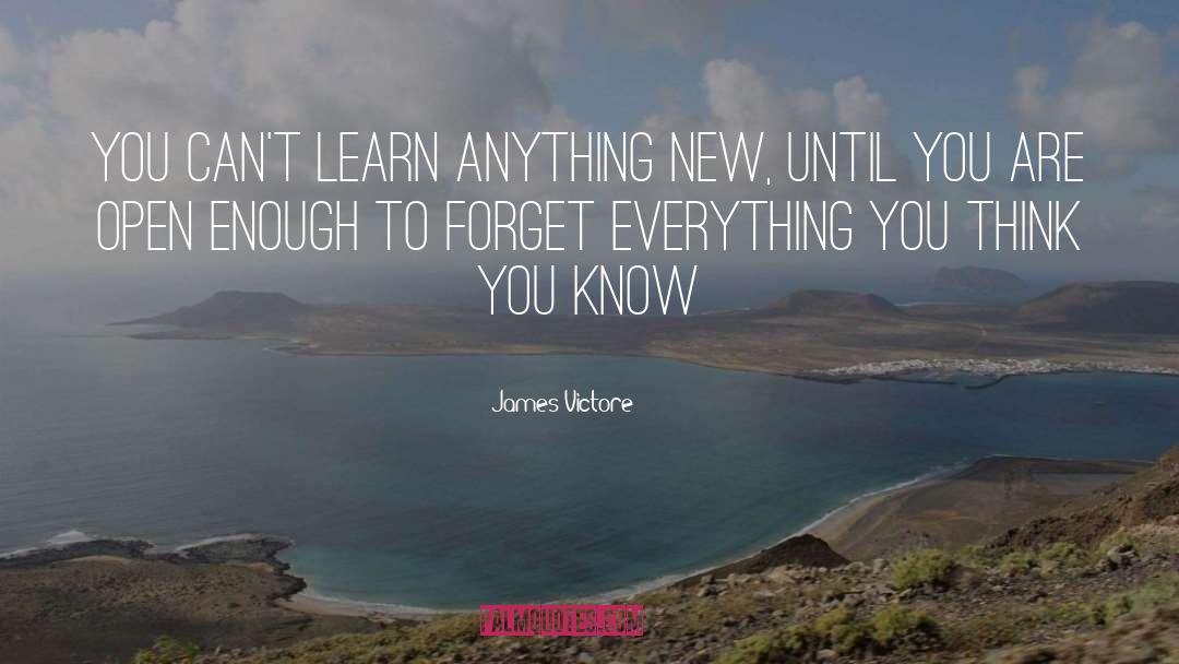 James Victore Quotes: You can't learn anything new,