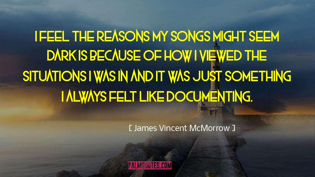 James Vincent McMorrow Quotes: I feel the reasons my