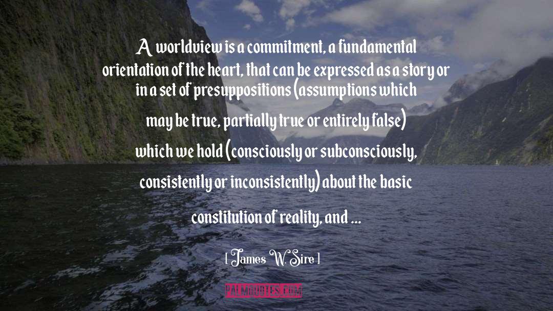 James W. Sire Quotes: A worldview is a commitment,