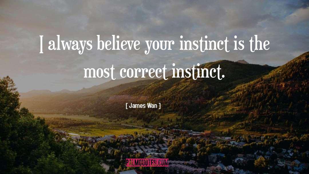 James Wan Quotes: I always believe your instinct