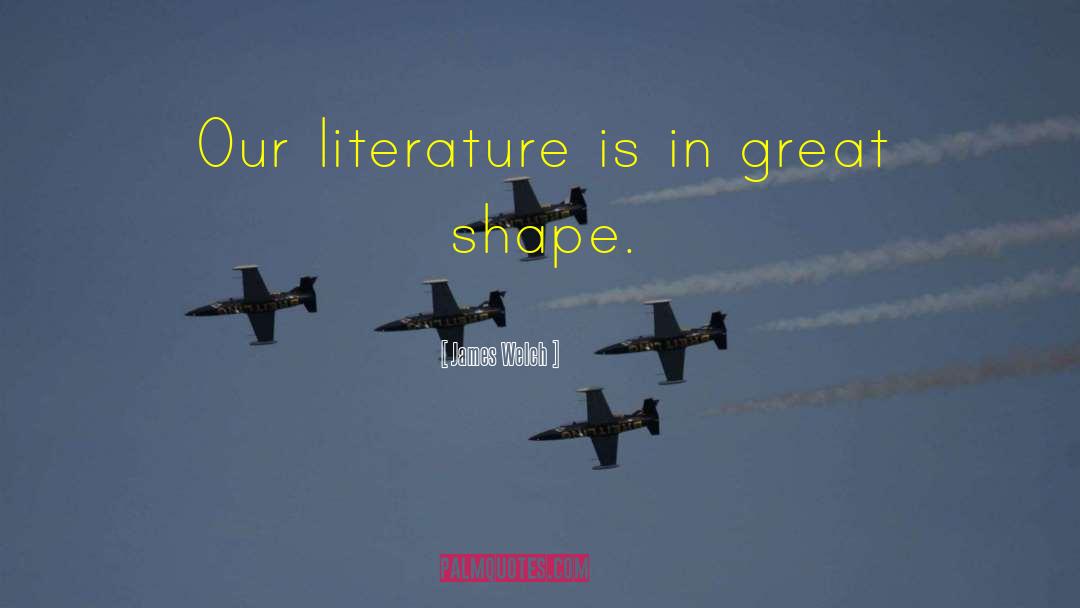 James Welch Quotes: Our literature is in great