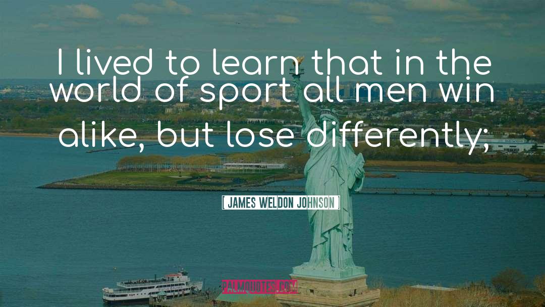 James Weldon Johnson Quotes: I lived to learn that