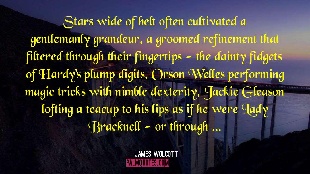 James Wolcott Quotes: Stars wide of belt often