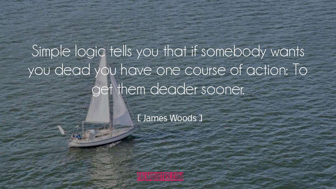 James Woods Quotes: Simple logic tells you that