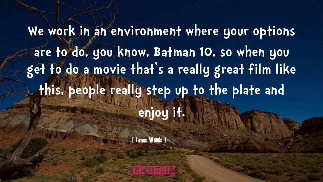 James Woods Quotes: We work in an environment