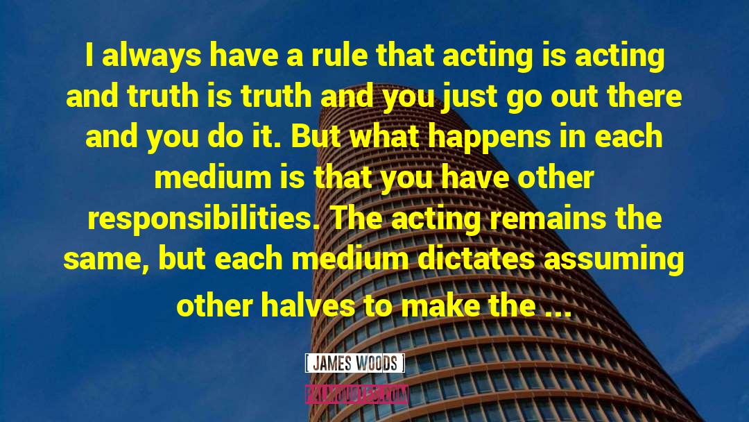 James Woods Quotes: I always have a rule