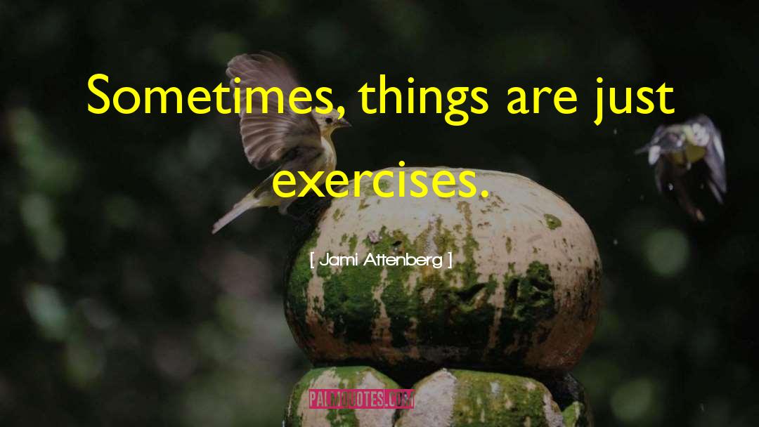 Jami Attenberg Quotes: Sometimes, things are just exercises.