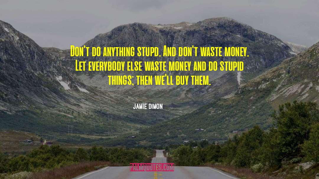 Jamie Dimon Quotes: Don't do anything stupd. And