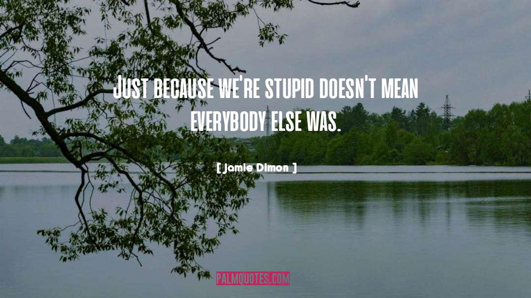 Jamie Dimon Quotes: Just because we're stupid doesn't