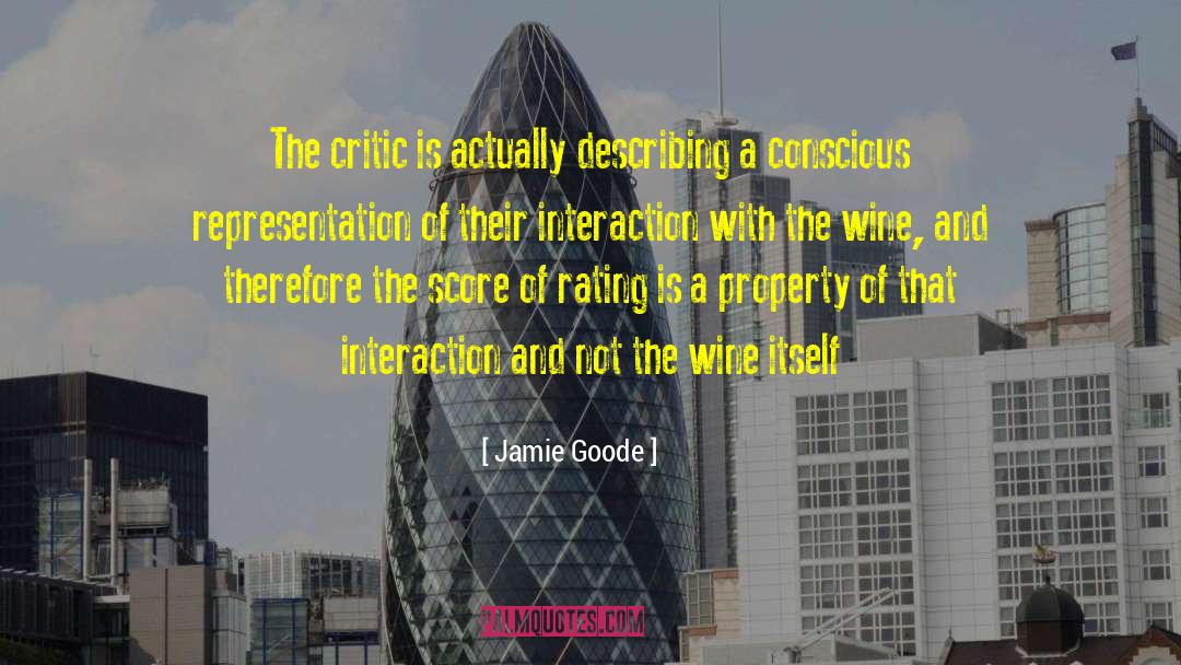 Jamie Goode Quotes: The critic is actually describing