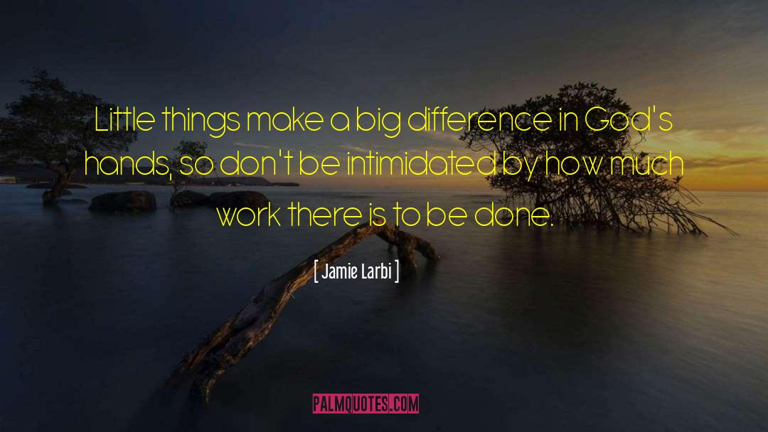 Jamie Larbi Quotes: Little things make a big