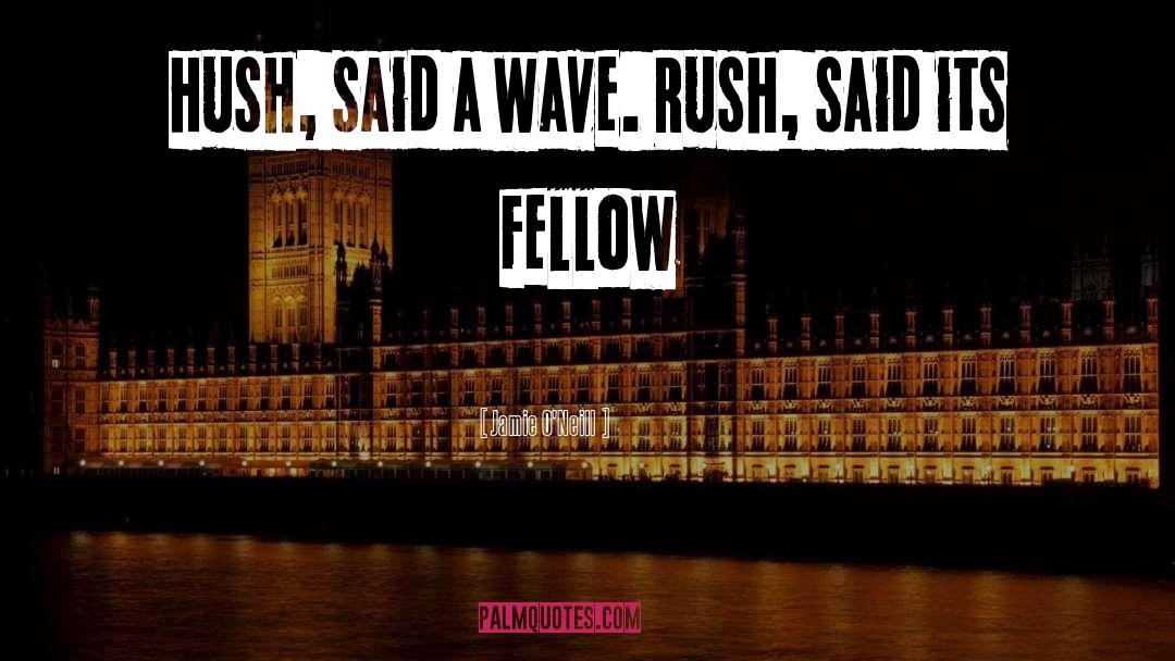 Jamie O'Neill Quotes: Hush, said a wave. Rush,