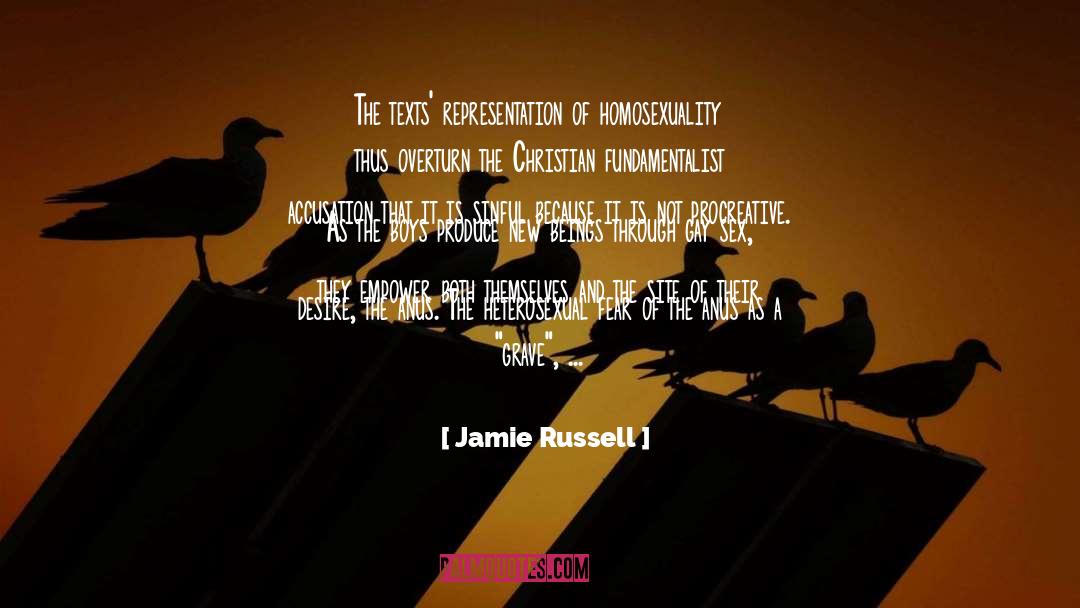 Jamie Russell Quotes: The texts' representation of homosexuality